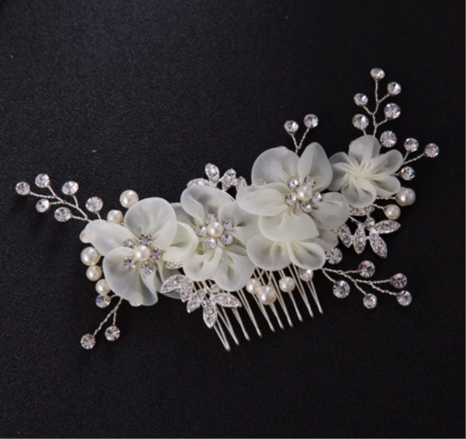 RUVOO Haarkamm Braut Haar Kamm Hochzeit Frauen Haarspange Kamm Perle Blume Haar Seitenkamm Dekorative Anmut Haarkämme Zubehör Haarkamm Clips Kamm Braut Haarschmuck