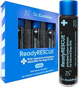 ReadyRESCUE - Dog First Aid Kit Essential - Activated Charcoal Detox for Dogs, Cats, Pets - Animal First Aid Kit - Dog Medical Emergency Kit - Dog Travel Essentials - 30g (3 Vials of 30g)