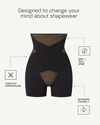 HONEYLOVE Shapewear for Women - SuperPower Girl Short - High Compression Waist Shaping & Tummy Control