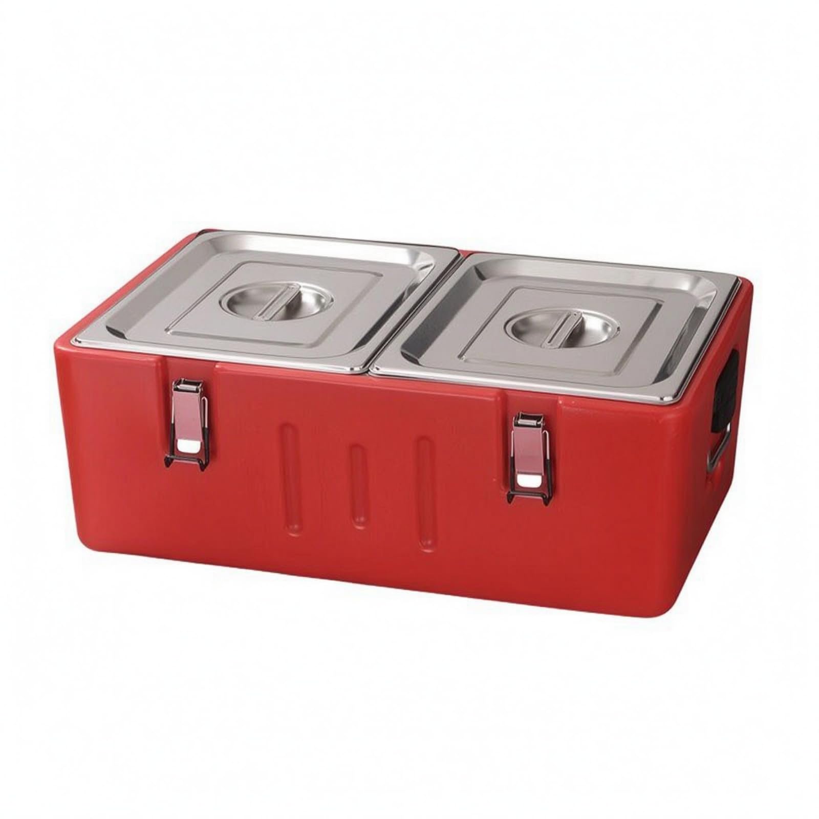 Contenedor Térmico Rectangular con Cierres Metálicos Caja Térmica Rígida Reutilizable Utensilio Comercial para Catering, Doble Compartimento