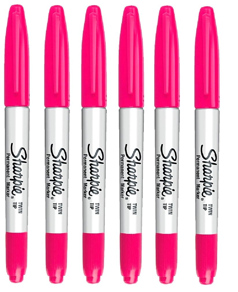 Sharpie Fine & Ultra Fine Markers, Bright Pink, 6-Pack