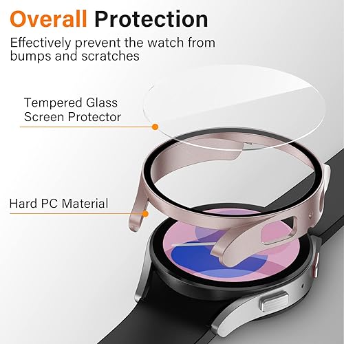 Miniatura 2 de Amizee Paquete de 2 fundas protectoras de pantalla compatibles con Samsung Galaxy Watch 5Galaxy Watch 4 de 1.575 pulgadas, con protector de pantalla