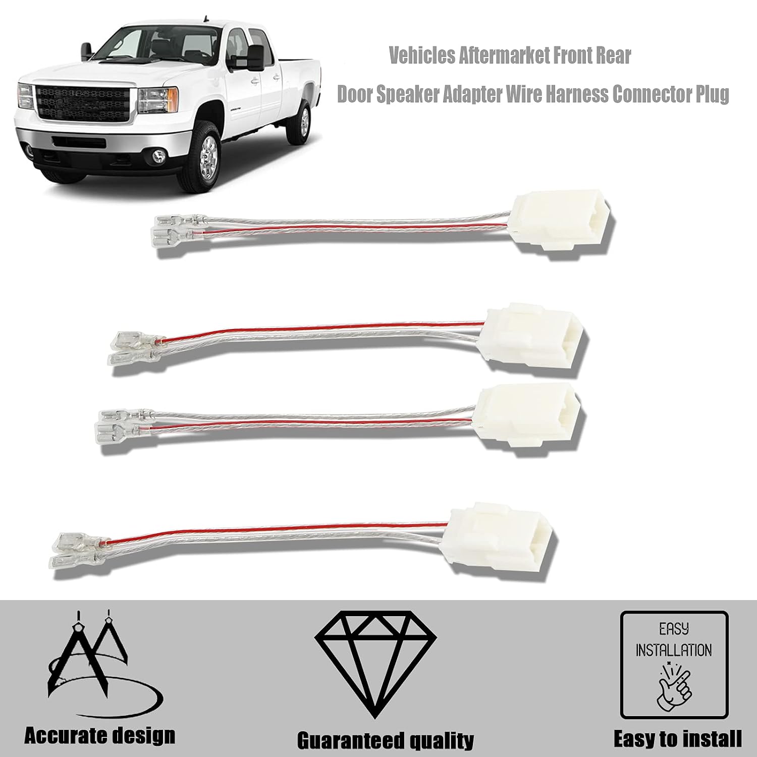 RED WOLF Door Speaker Wiring Harness Compatible with 2002-2019 Jeep Wrangler JK, Chrysler, Dodge Vehicles Car 72-6514 Harness Plug for Aftermarket Front Rear Door Speaker Wire Cable Connector 4 PCS