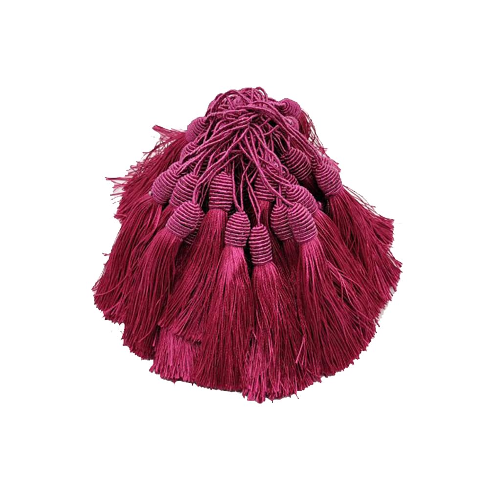Wisafory 30pcs Tassel Silky Floss Tassels Pendant Handmade Soft Tassels Decoration Accessories for Bookmarks, Jewellery Making, Souvenir, Earring, DIY Crafts, 13 cm, Rose Red