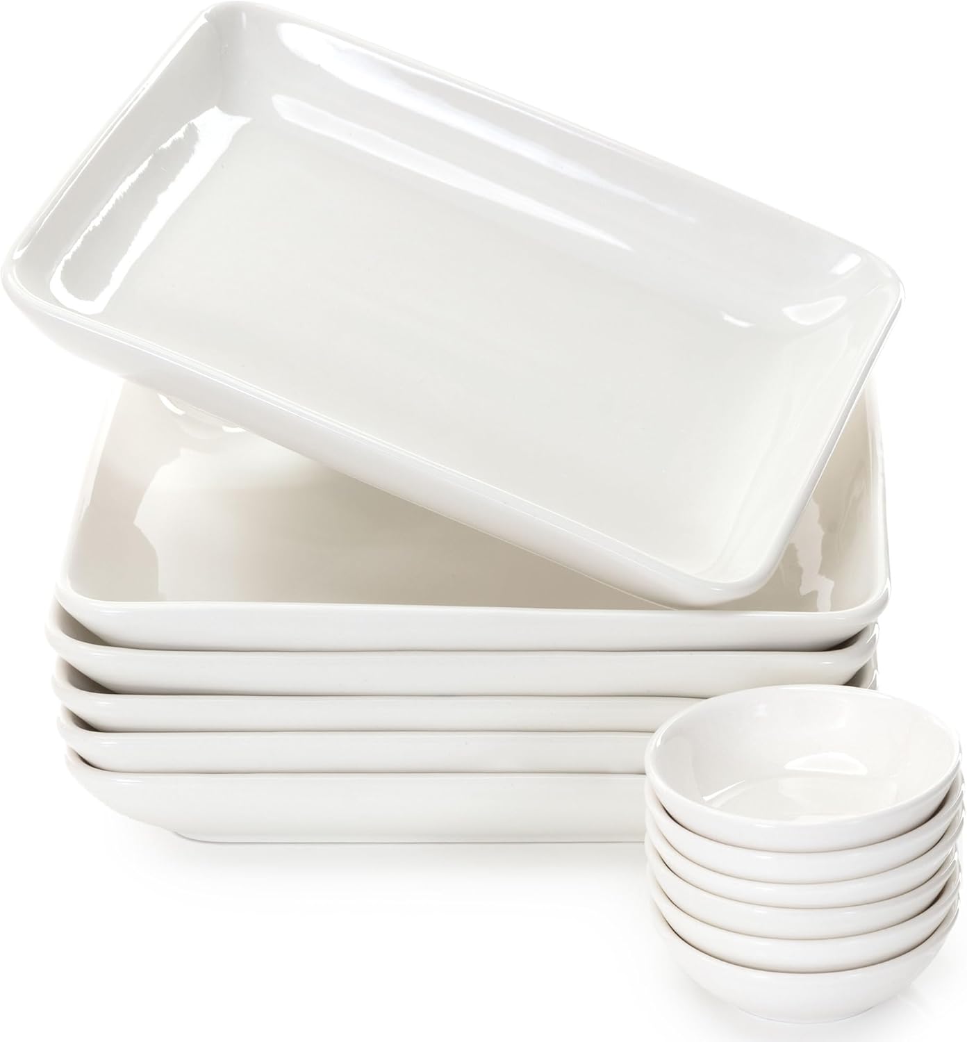 FAMHH 8 Inch Appetizer Plates Set with Dipping Cups for
