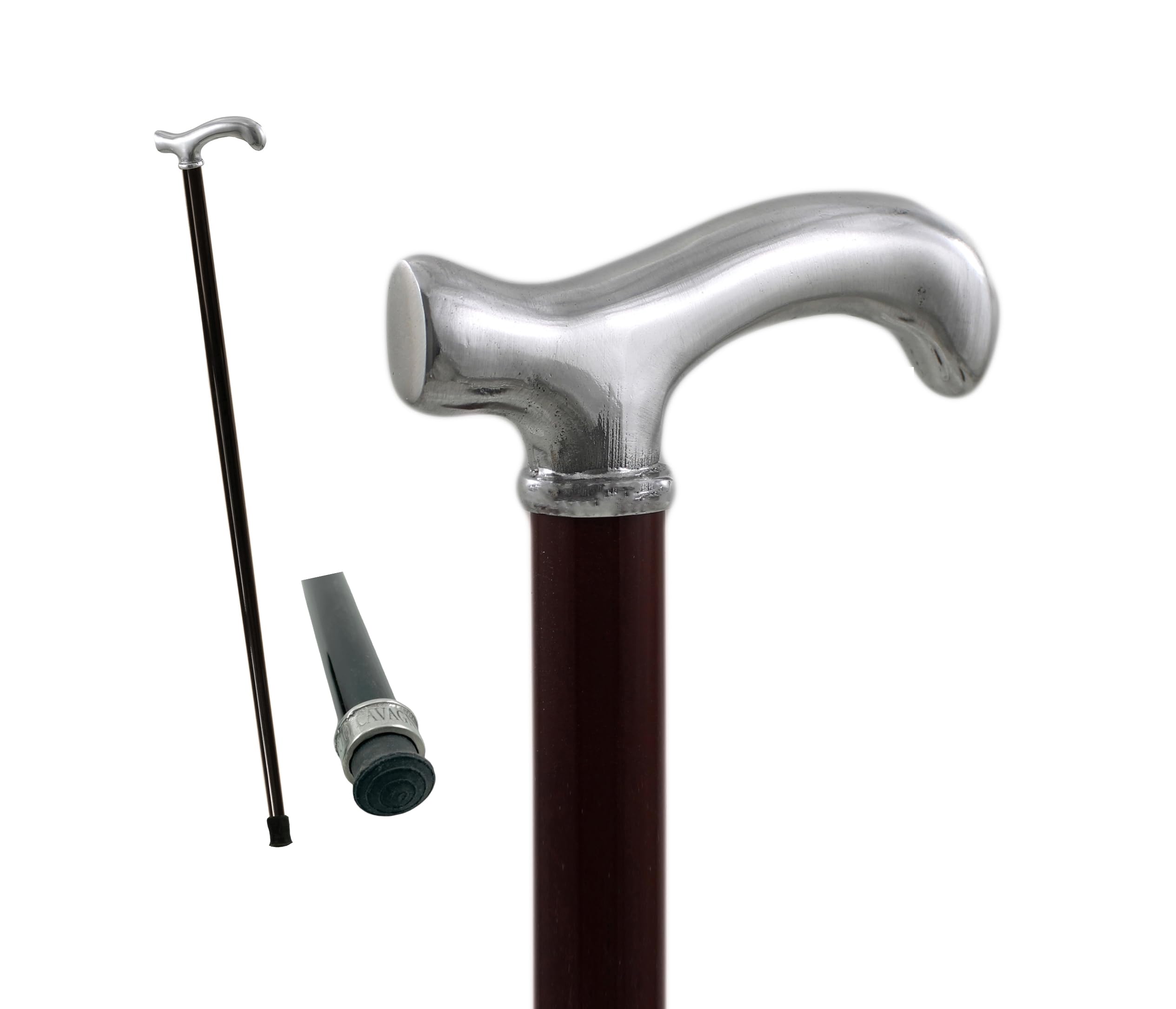 Derby - Bastón de paseo de 97 cm, color negro, elegantes y ergonómicos para ancianos. Bastones a medida para hombre y mujer Italia