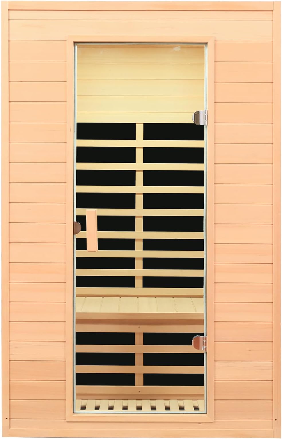 2 Person Infrared Sauna, Low EMF Infrared Saunas for Home 2 Person Indoor Home Sauna Far Infrared Sauna Canadian Hemlock Wooden Sauna Room with Bluetooth Speakers, LED Reading Lamps