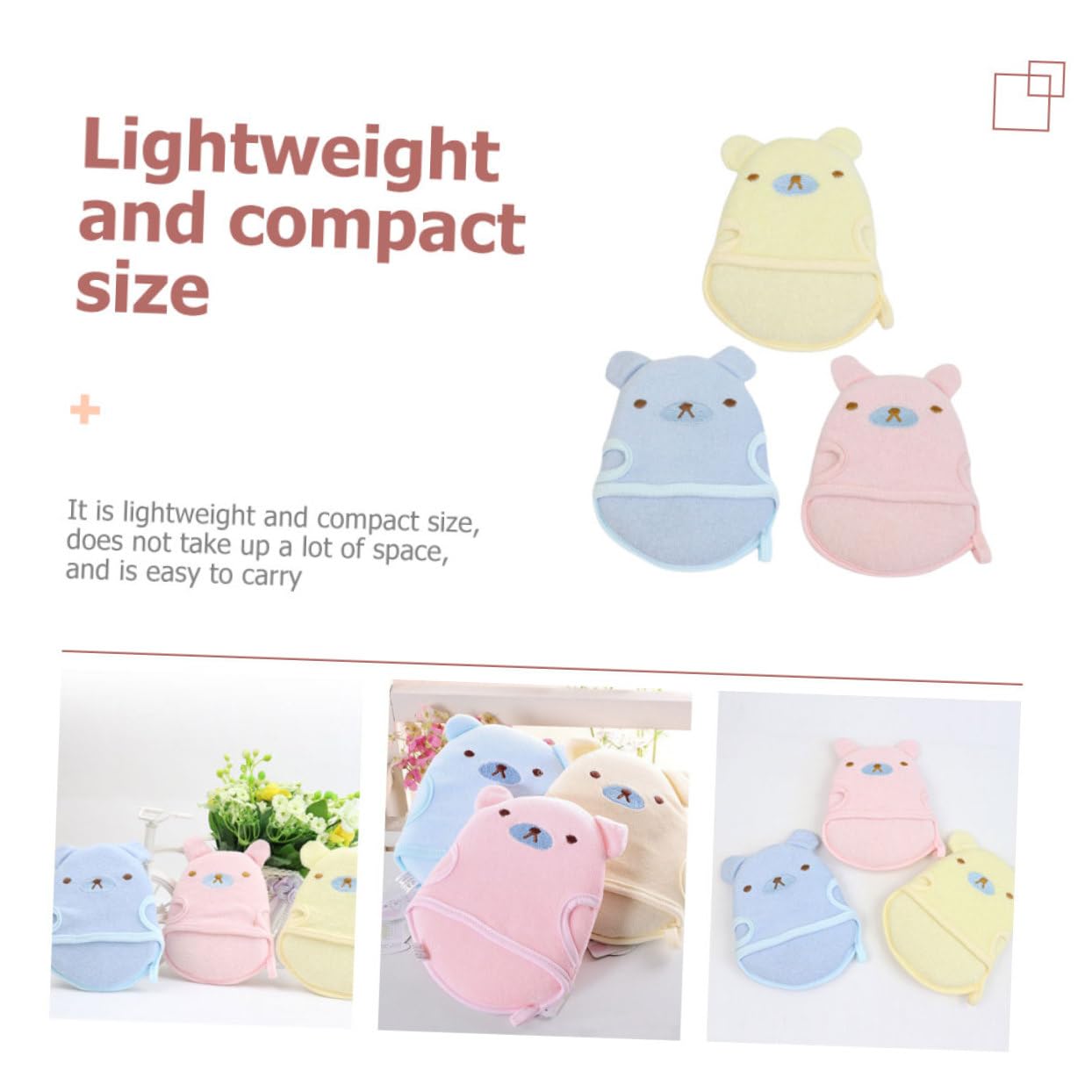 3pcs Boy Girl's Bath Towel Soft Spa Mitt Newborn Wash Mitts Boy Girl Soap Foaming Body Scrubbing Gloves Shower Cleaning Supplies