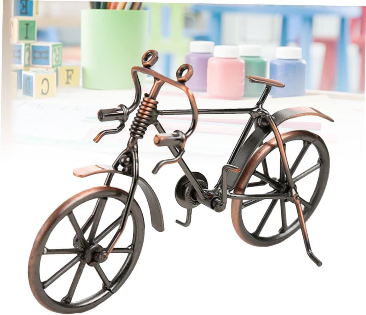 Iron Bicycle Model Metal Home Decor Collectible Office Accent | Steel Craft Piece, Handmade Creative Style, Unique Collectible for Lovers and Friends, Office Decor