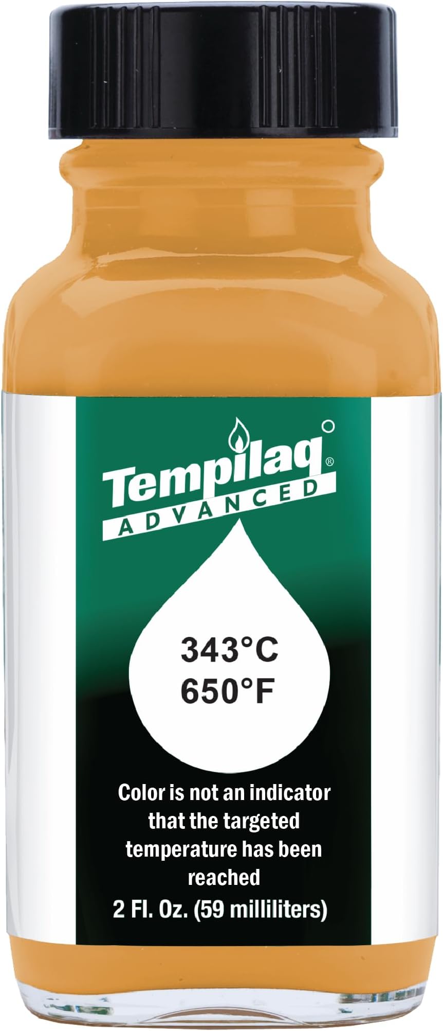 24421 TEMPILAQ Advanced TL060 Temperature Indicating Liquid, 343 Degree C/650 Degree F, 2 oz.Ideal for Heat Treating, Brass Annealing, and Glass production, Made in USA