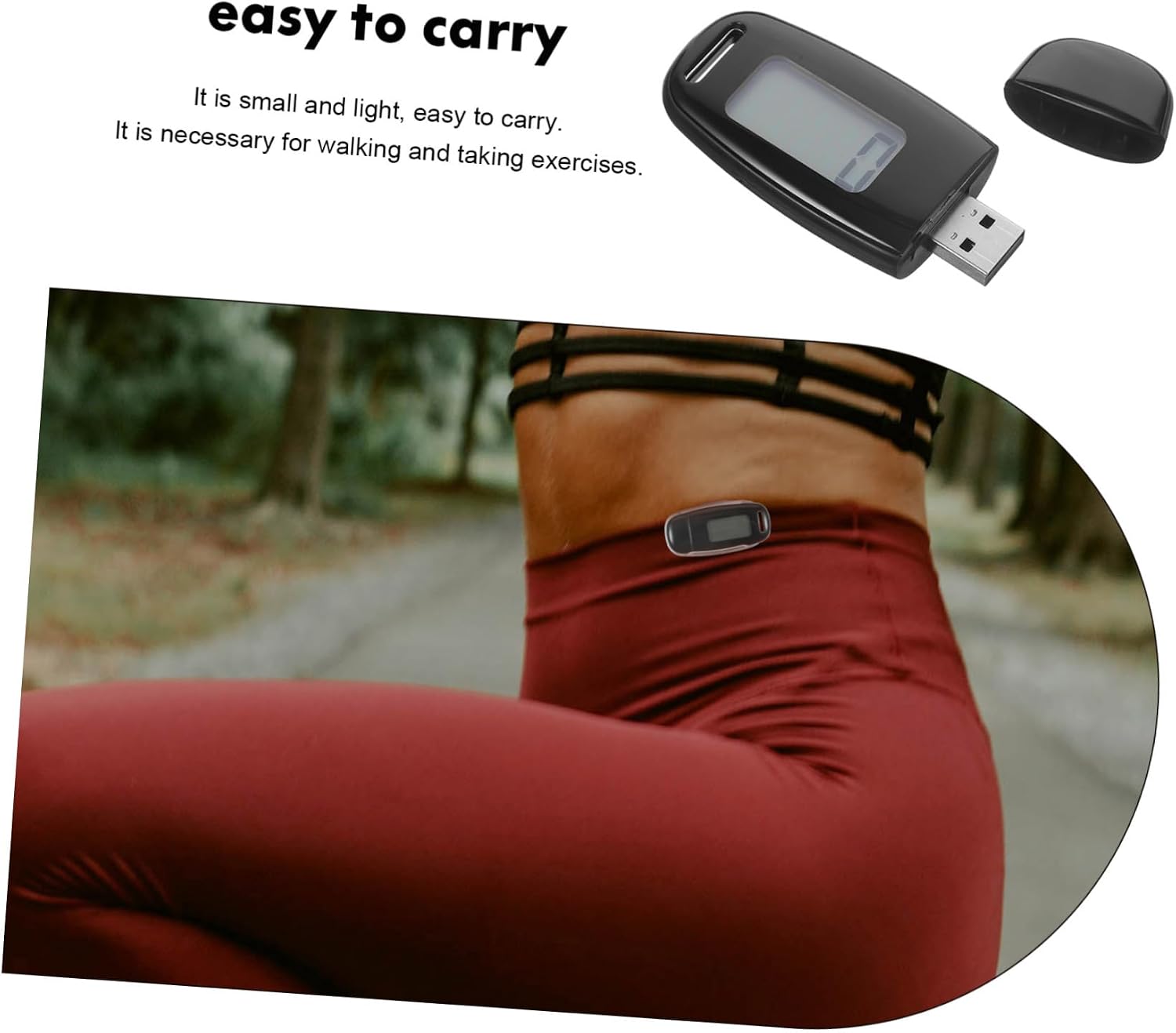 Holibanna 1set Pedometer Backlight USB Rechargeable Multifunctional Step Counter for Walking and Running Portable Fitness Tracker Full Screen Display Lightweight and Convenient