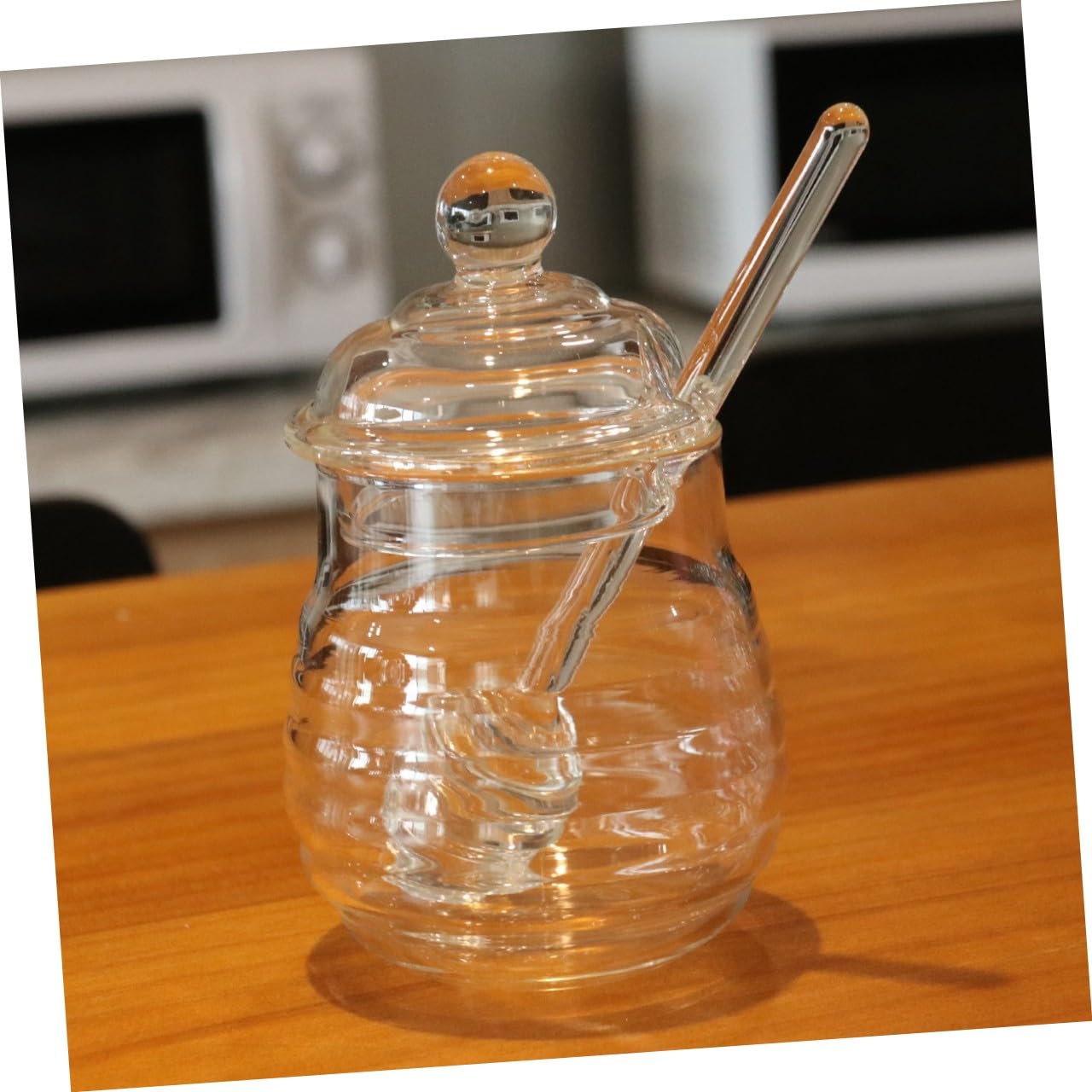 OUNONA 2 Stück 250-ml Honiggläser aus Glas mit Schöpflöffel und Deckel
