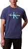 Playera Calvin Klein para hombre de cuello redondo con logo monograma, color negro 1