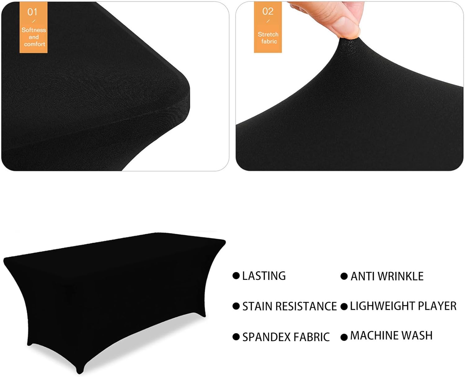 Rectangular Table Folding Table 4ft 6ft 8ft Universal Custom Tablecloth, Elastic Tablecloth, with Logo Text Picture, Customizable