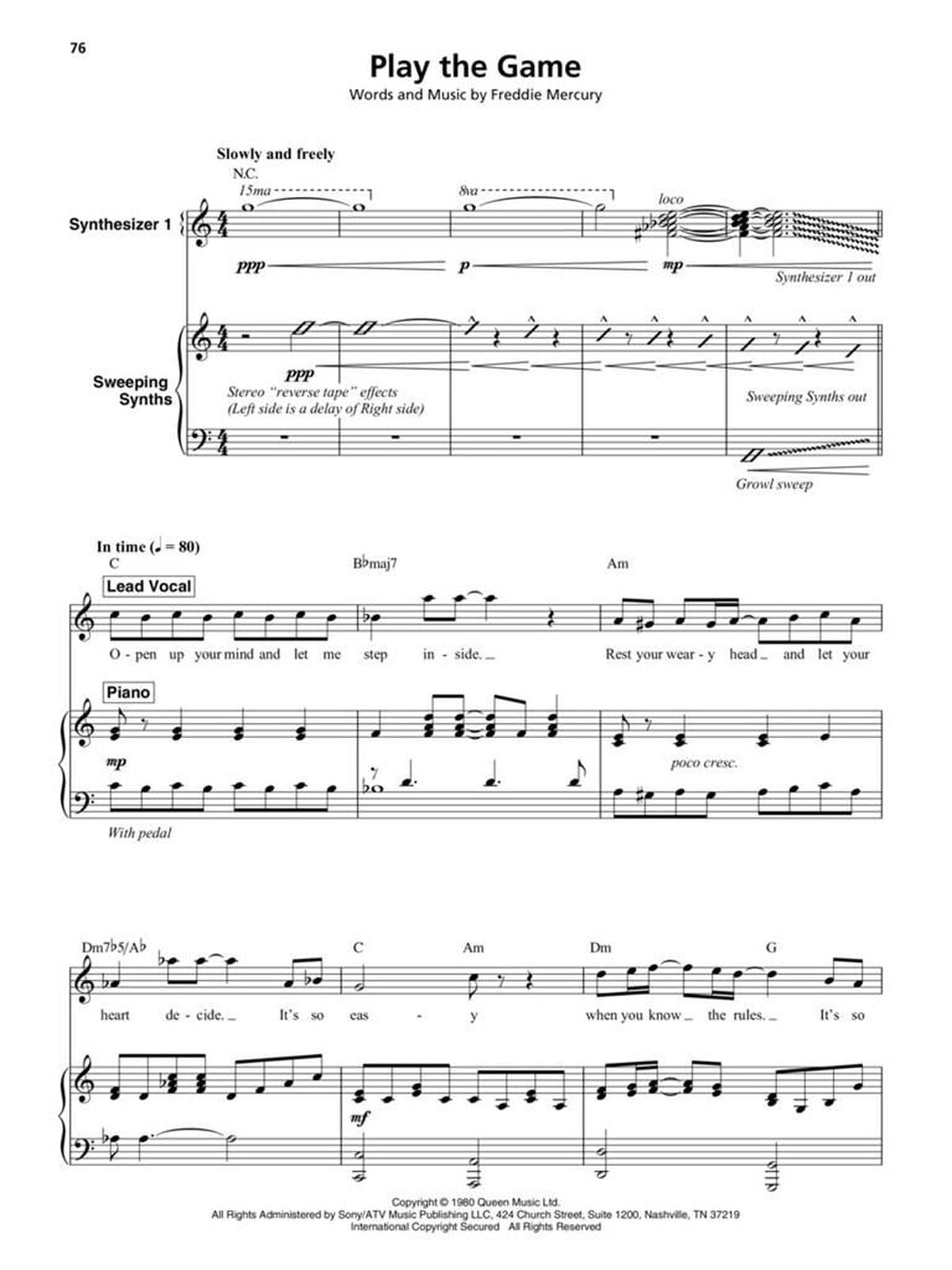 Queen: Note-For-Note Keyboard Transcriptions: Songbook für Keyboard