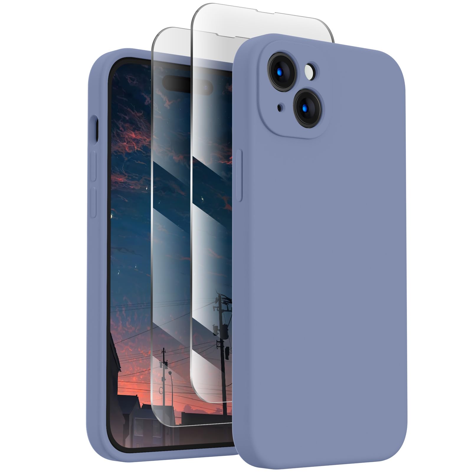 FireNova Designed for iPhone 15 Case, 6.1", Lavender Gray