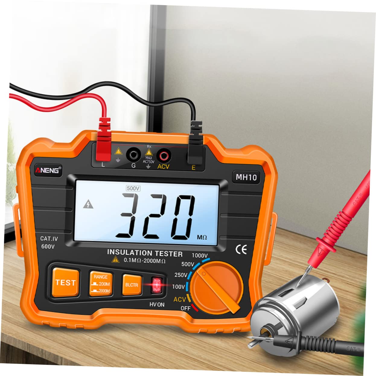 MUCKLILY 1 Set Abs Digital Megohm Meter Megohm Meter Resistance Meter Rubber Insulation Tester Electronic