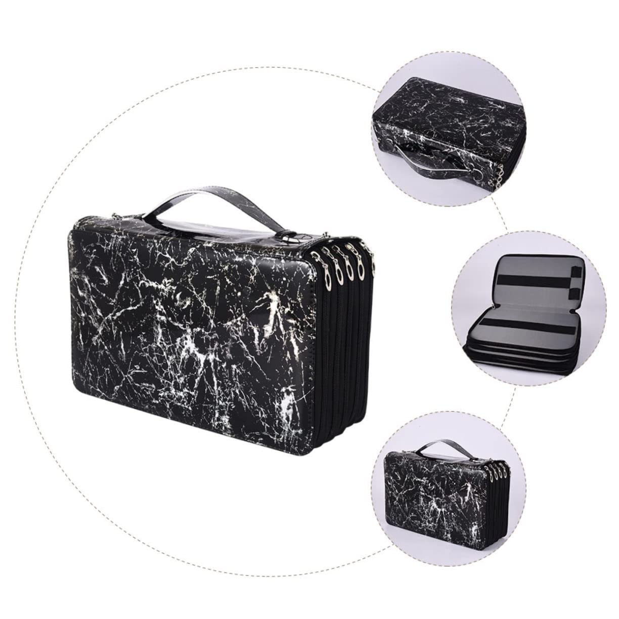 EXCEART Bolsa de Papelería Portátil Multicapa de Tela Oxford para Lápices y Bolígrafos Gran Capacidad Adecuado para Uso Escolar
