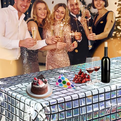 3 Pack Disco Backdrop Plata 78.7 x 39.4 pulg miniatura 5