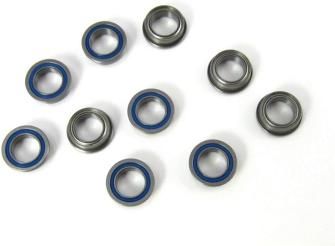 TRB RC 1/4x3/8x1/8 Flanged Precision Ball Bearings ABEC 5 Hybrid Seals (10)