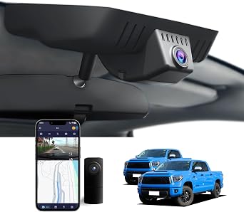 OEM Style Front 4K & Rear 1080P Dash Cam for Toyota Tundra 2017-2021,Sequoia 2017-2022,Hidden Design,WiFi & App Control,Loop Recording,G-Sensor,128GB Card