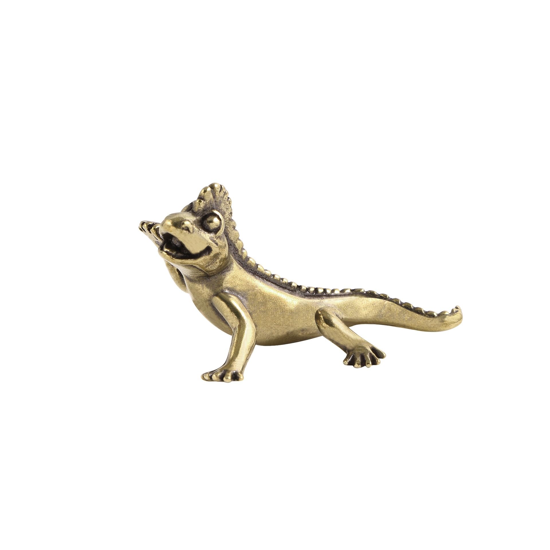 NGDFGR Brass Interesting Lizard Figurines,Metal Reptile Statue Sculpture Desktop Ornament Home Bonsai Micro Landscape Decor Accessories