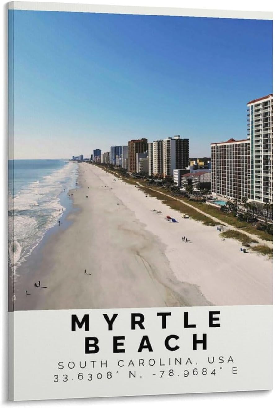 Myrtle Beach Poster Colorful Print, Myrtle Beach Wall Art