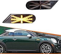 Vista 1 de ADIIL Union Jack estilo ahumada lente ámbar marcador lateral indicador LED para mini Cooper R55 R56 R57 R58 R59 luces de marcador laterales