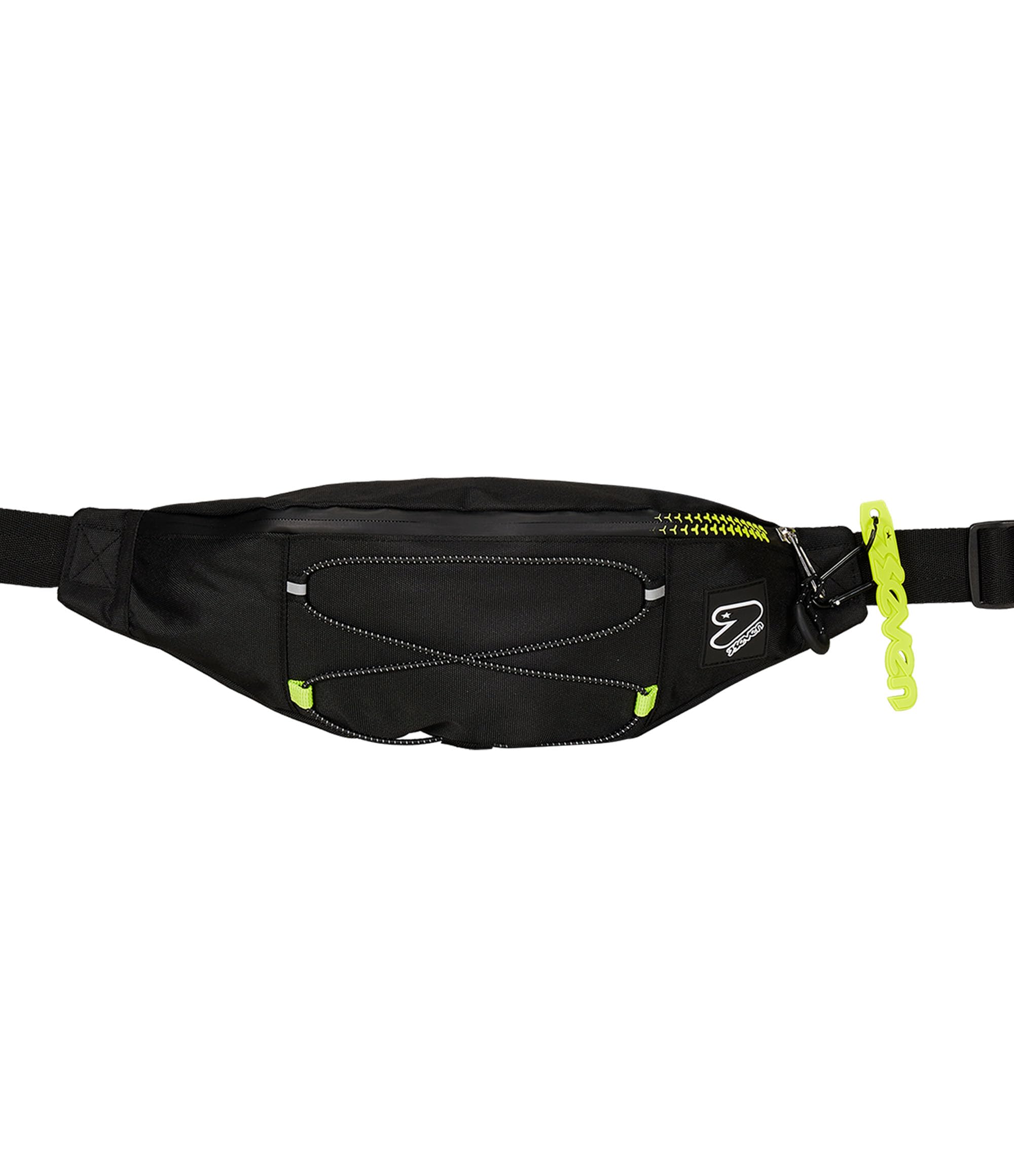 Seven Tech Waist Bag, Black, with Pocket and Adjustable Strap, Fashion Accessories, Black, Taglia Unica, Modern