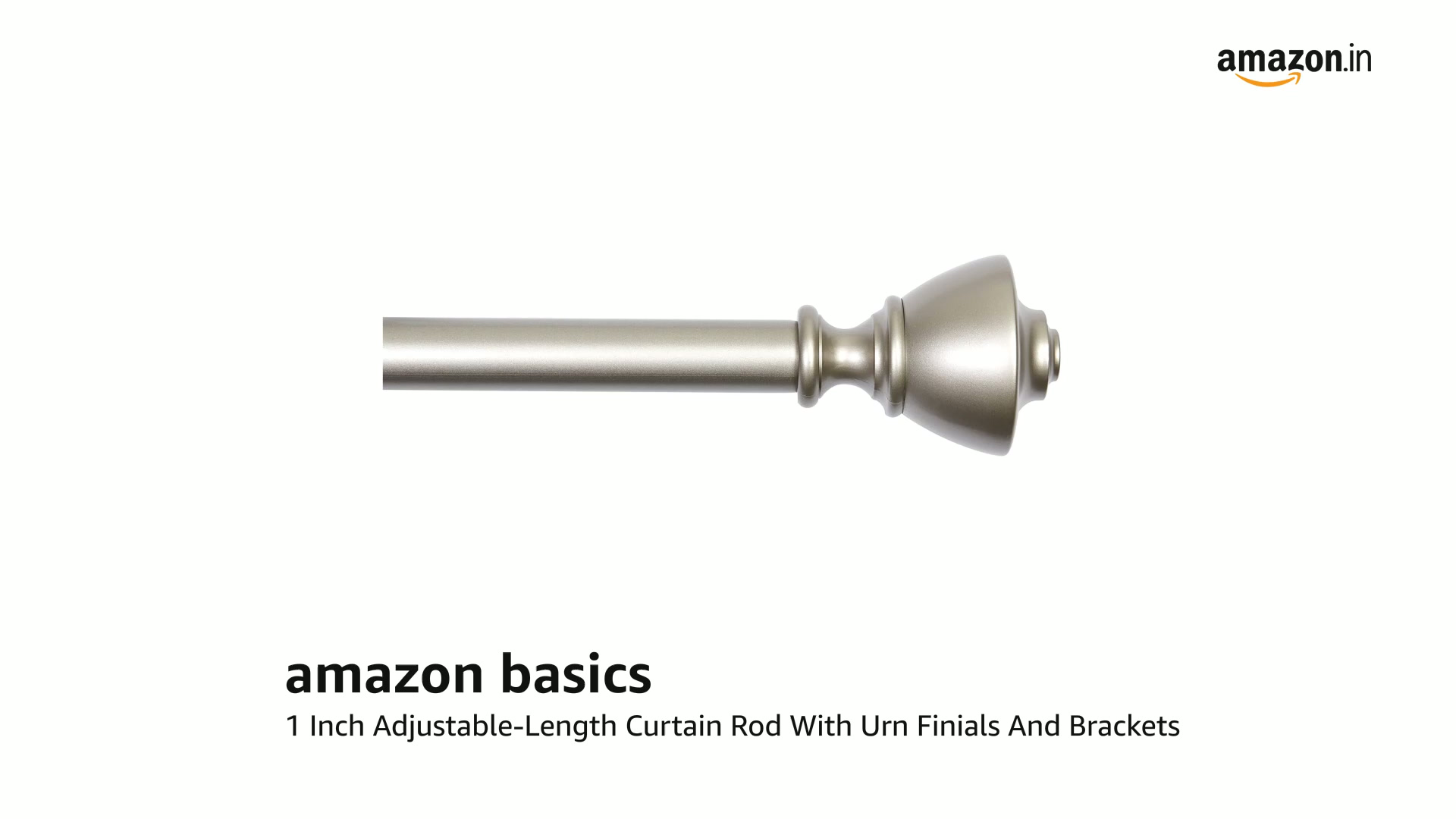 1-Inch Adjustable Decorative Curtain Rod – Stainless Steel, 30 To 124 Inches, Round Ball Finials, For Heavy Curtains