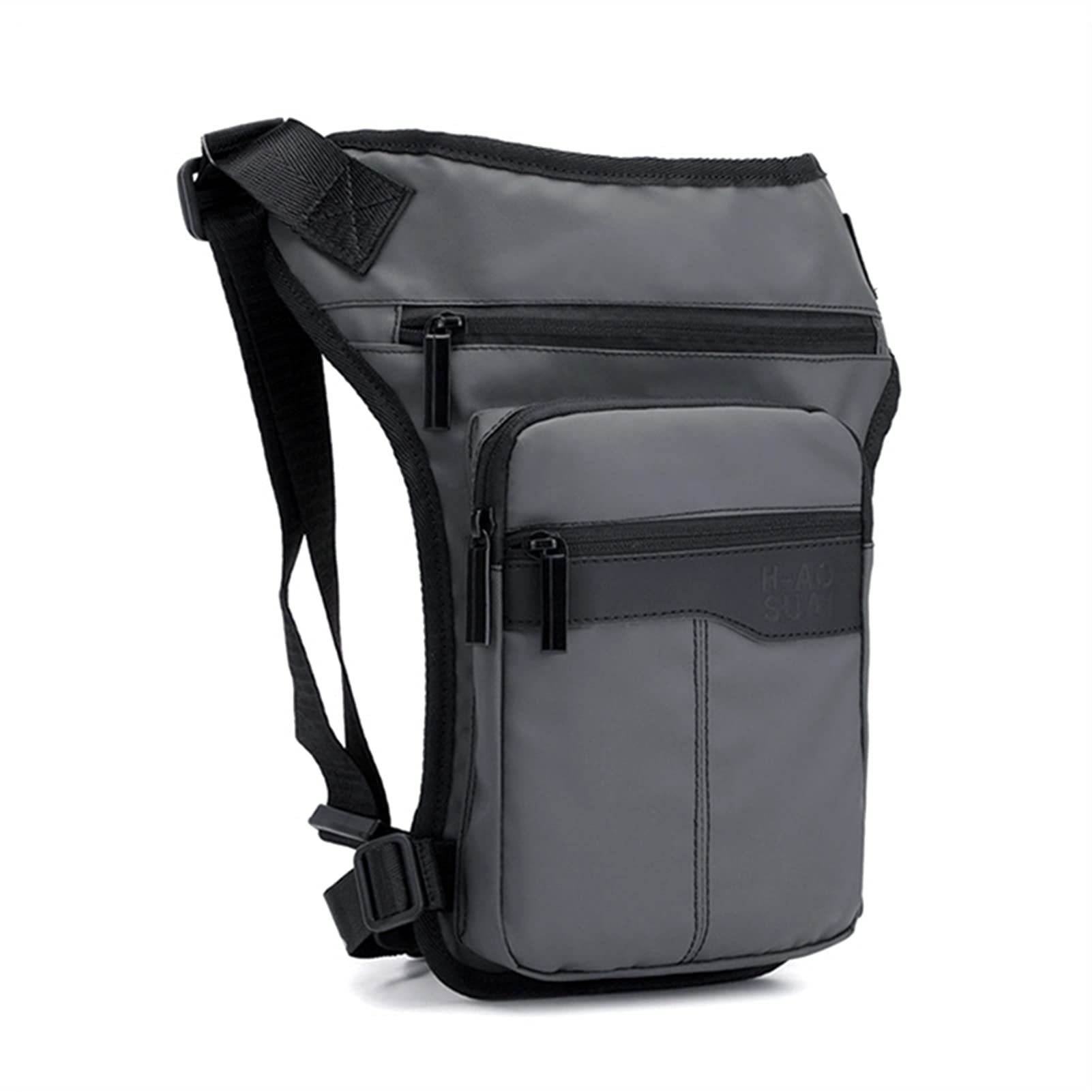 ApuaVireo&Co Torba motocyklowa na udo, pas biodrowy, nerka, torba podróżna ramię, crossbody, nylonowa, męska(Black)