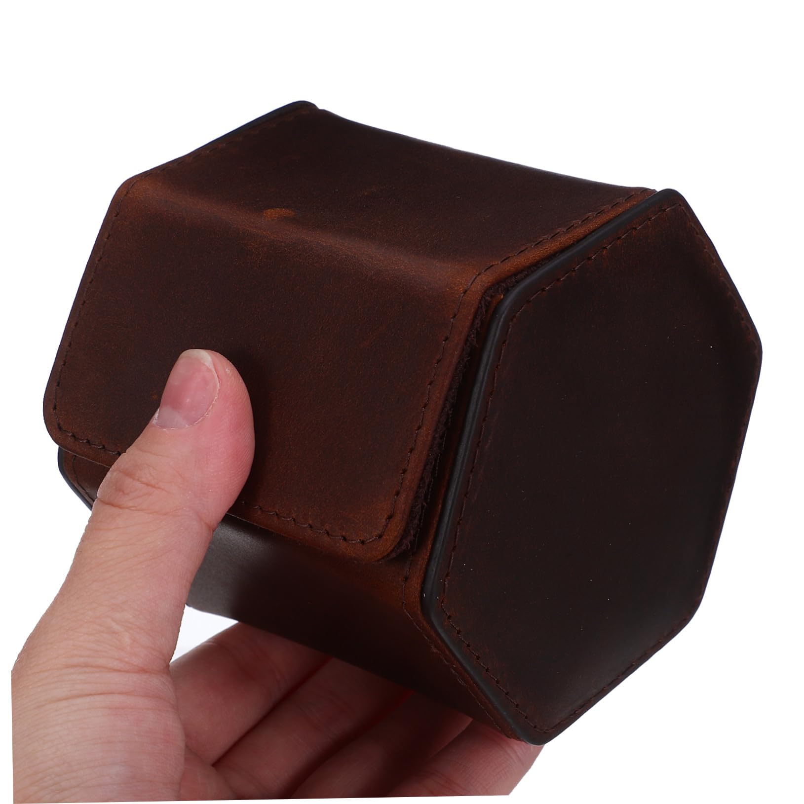 Mikikit Custodia Da Viaggio Per Orologi in Pelle Rotolo Design Esagonale Retrò Protezione Da Urti Interno Morbido Organizer Per Gioielli Per Uomo e Donna