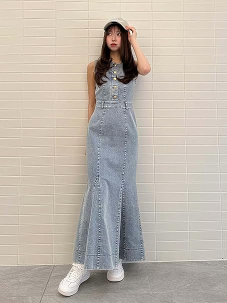 Amazon.co.jp: デニムマーメイドワンピ : ファッション