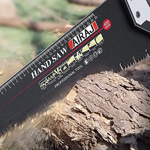 AIRAJ 450MM Hand Saw, 8TPI Fine Cutting Heavy Duty Pruning Saw, Unique Ω Type Chip Flutes, Comfortable Non-Slip Handle, Professional Pruning Saw for Garden Trimming 5 AIRAJ 450MM Hand Saw, 8TPI Fine Cutting Heavy Duty Pruning Saw, Unique Ω Type Chip Flutes, Comfortable Non-Slip Handle, Professional Pruning Saw for Garden Trimming - Image 5