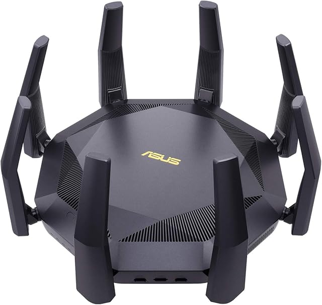 ASUS RT-AX89X 12-Stream AX6000 Dual Band Wi-Fi 6 802.11ax Router supporting MU-MIMO and OFDMA Technology, with AiProtection Pro Network Security Powered by Trend Micro and Adaptive QoS, Dual 10G Ports