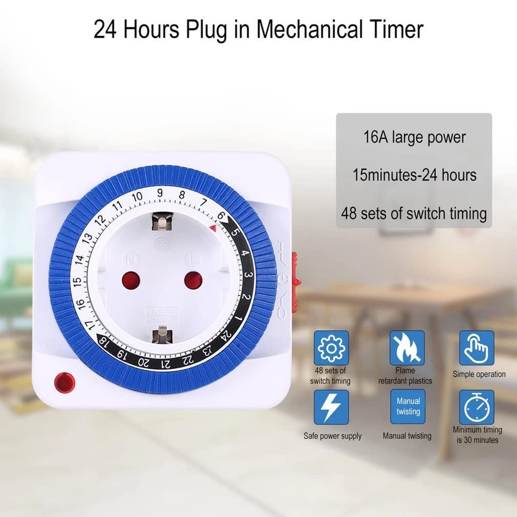 El Socket del Interruptor del Temporizador se Enciende automáticamente los aparatos eléctricos de 24 Horas del Controlador de Tiempo de Socket de complemento mecánico