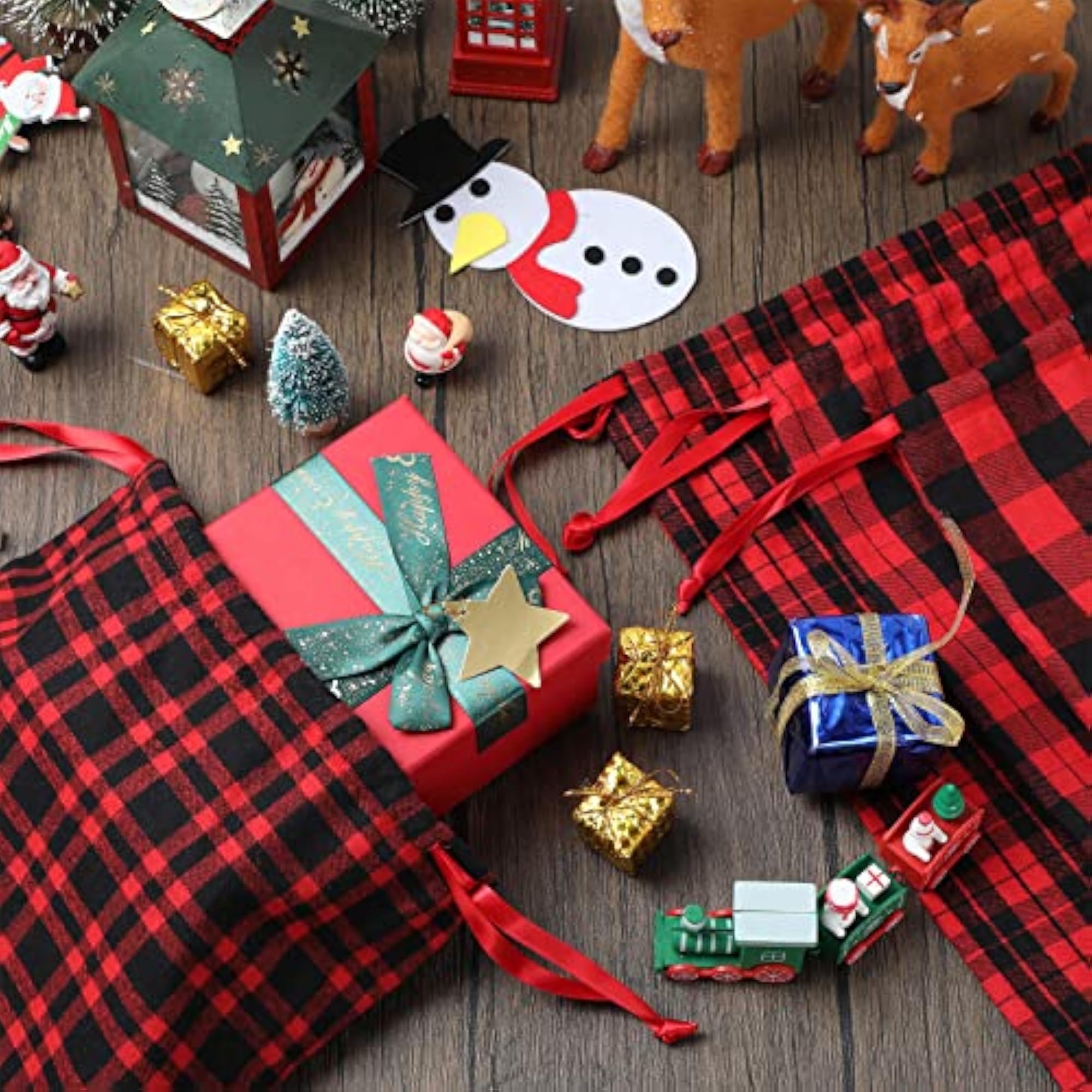 Big Christmas Drawstring Bags, Assorted Gift Storage