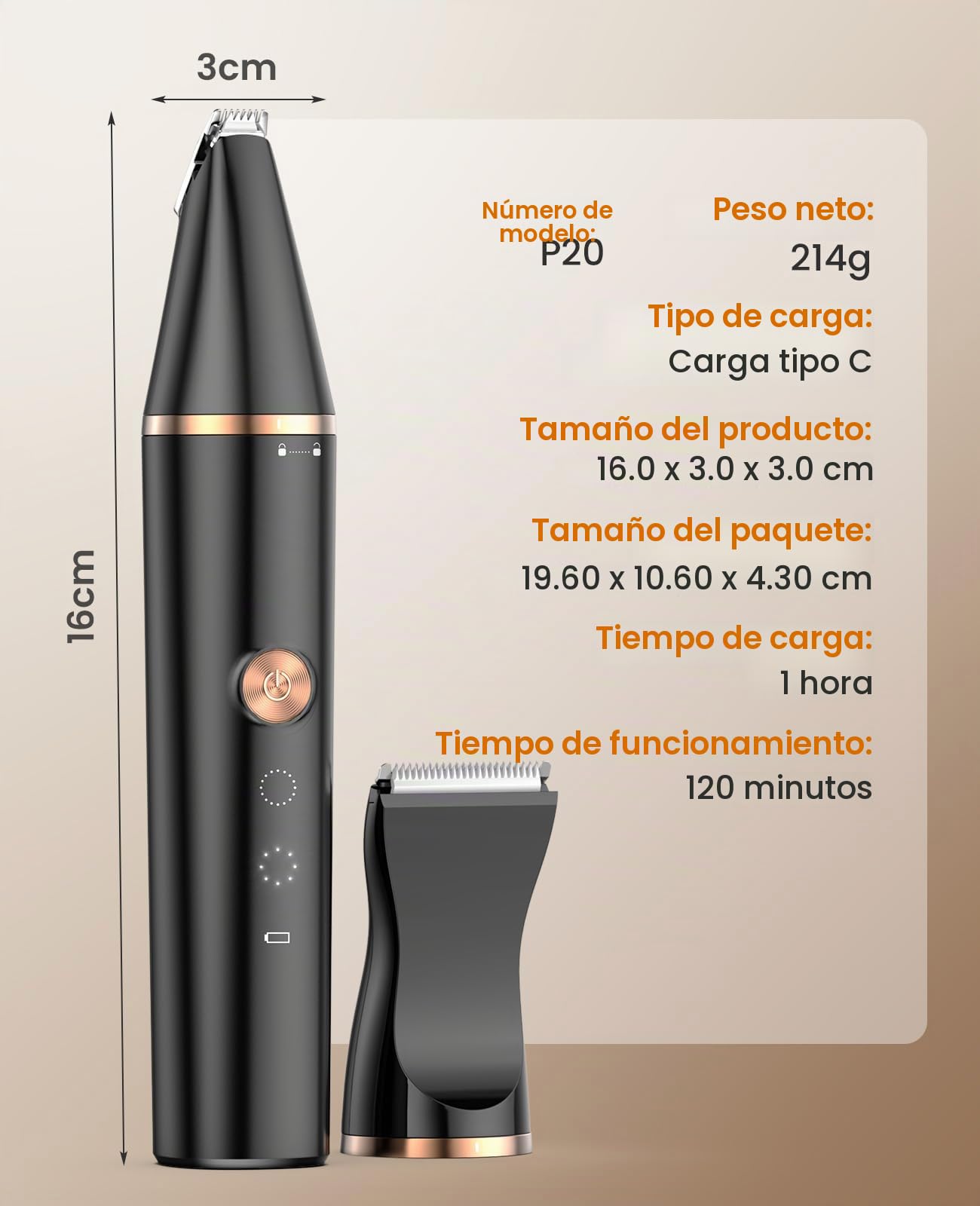 oneisall maquina cortar pelo perros en silencio cortapelos perros Para afeitar áreas pequeñas como patas, ojos, orejas, cara, piernas, etc