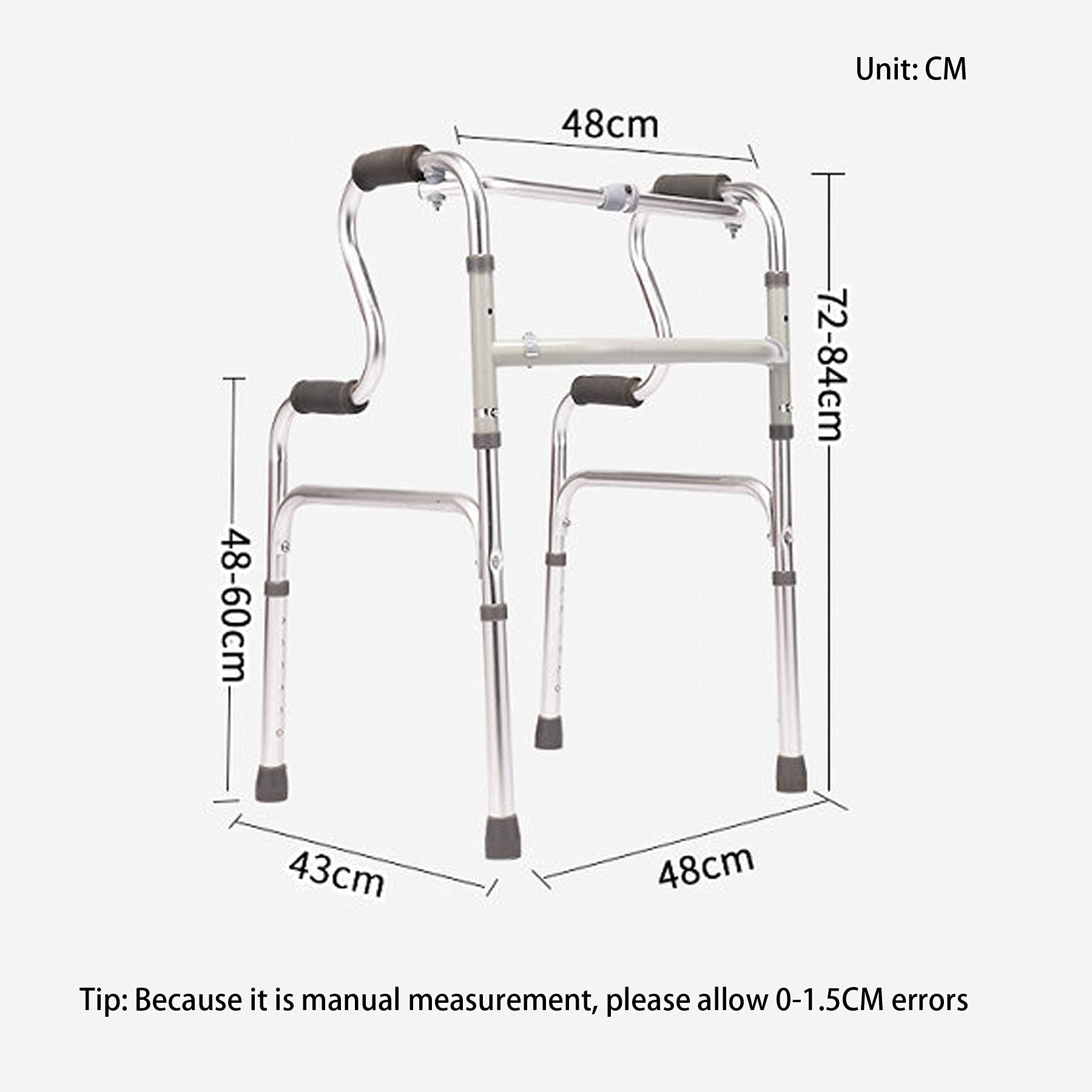 Andadores Adultos Andador Ancianos Altura Regulable Mayores Minusválidos o Ancianos Andador Caminador de Aluminio Ayuda para Caminar Ligero Plegable Apto para Parálisis