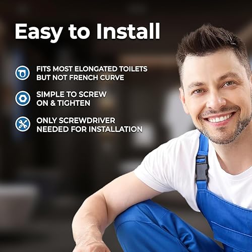 Miniatura 9 de GenieBidet Asiento de inodoro eléctrico con bidé, diseño alargado con calefacción autolimpiante y control remoto inalámbrico, agua caliente