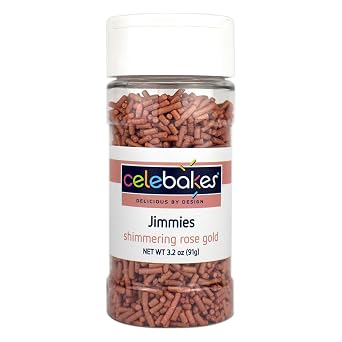 Celebakes by CK Products Shimmering Rose Gold Jimmies, 3 oz.