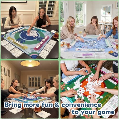 Accesorios Mahjong 4 en 1 con barajadora y dado miniatura 6
