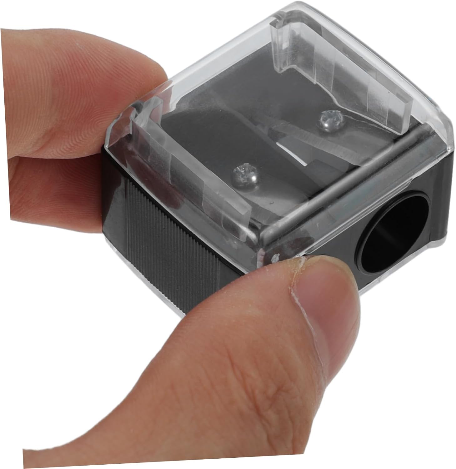 Double Hole Pencil Sharpener Mini Eyebrow and Lip Liner Sharpener for Makeup Compact Design Easy to Use Suitable for Professionals and Beginners Black