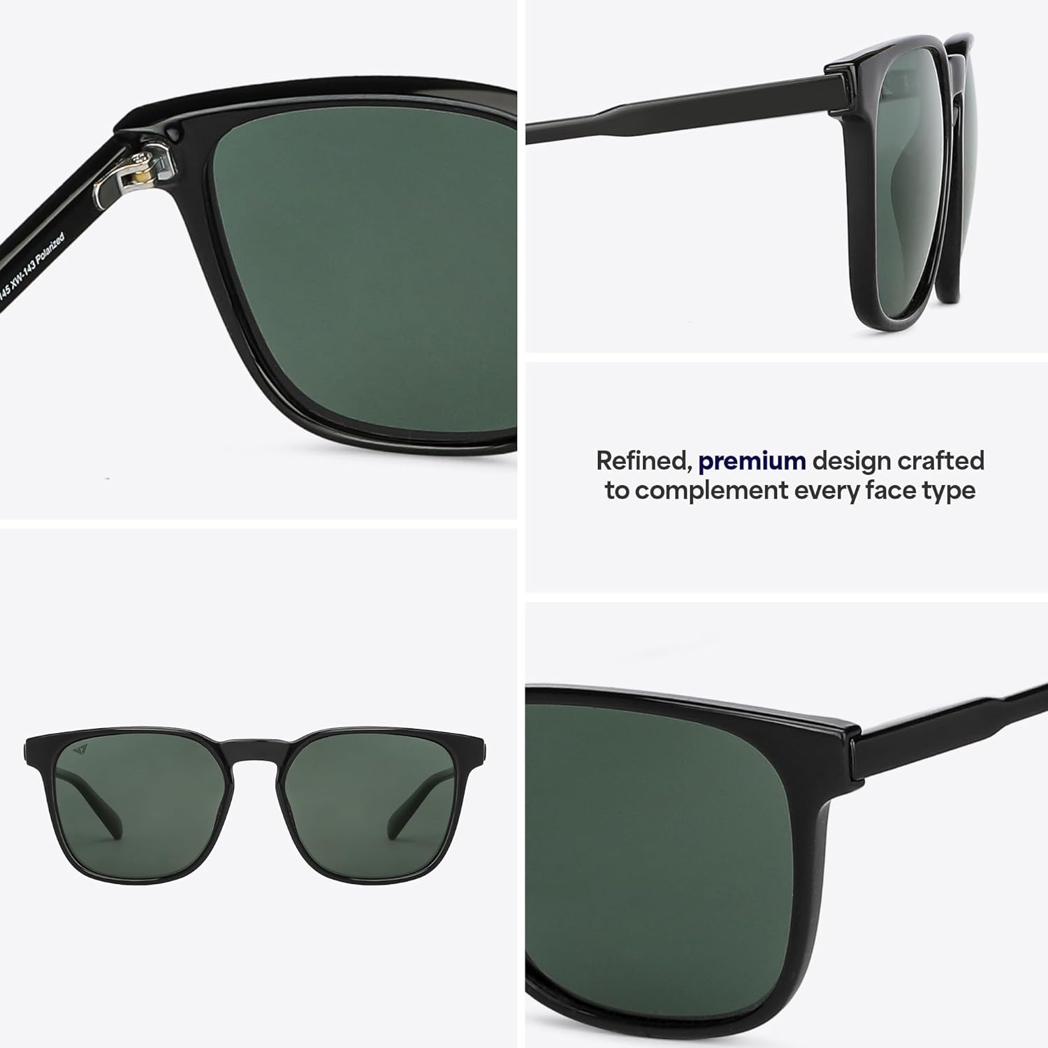 VINCENT CHASE EYEWEAR Unisex Adult Square Polarization Sunglasses