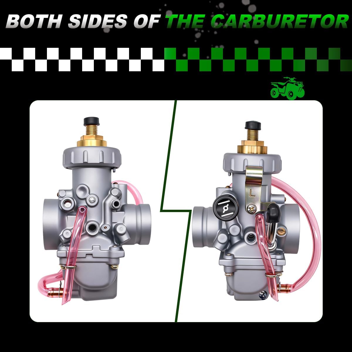 Carburetor Compatible with Yamaha YFS200/Blaster 200 1988-2006 CARB Engine Assembly Include Air Filter Fuel switch valve