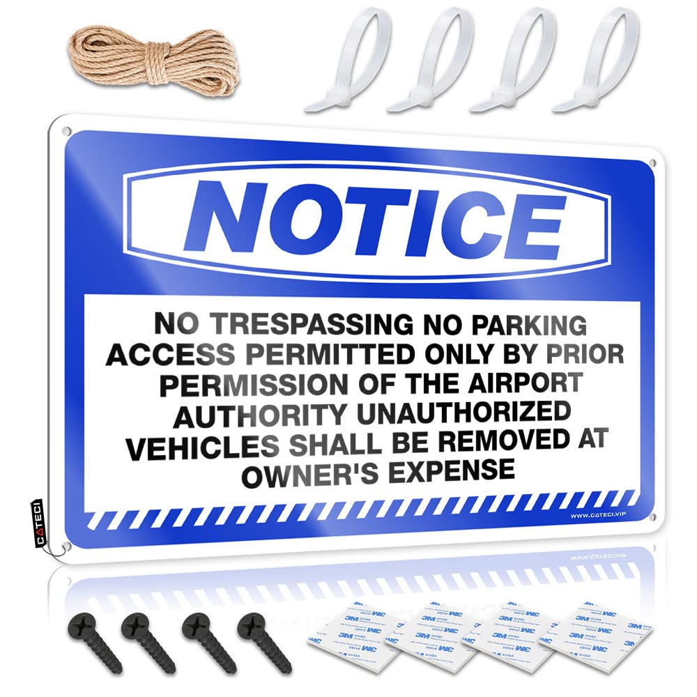 STWNVOITV Funny Signs For Bedroom Notice No Trespassing No Parking Access Tin Sign Tinsign Decor Funny Metal Signs Decor(30X40CM)