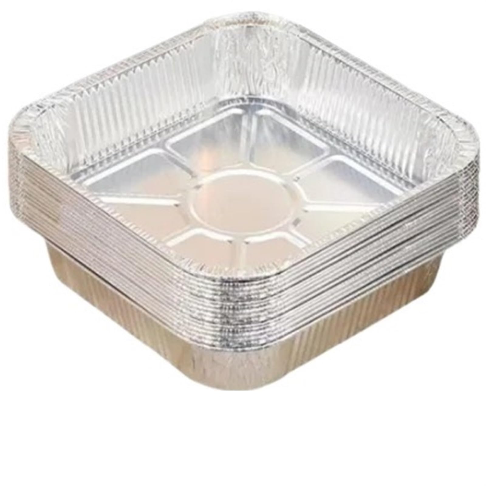 Bandejas Desechables Bandeja de Aluminio Resistente for Horno, de 20 a 50 Piezas, con Forma Cuadrada, for Guardar Alimentos en Lata for Barbacoa(50pcs)