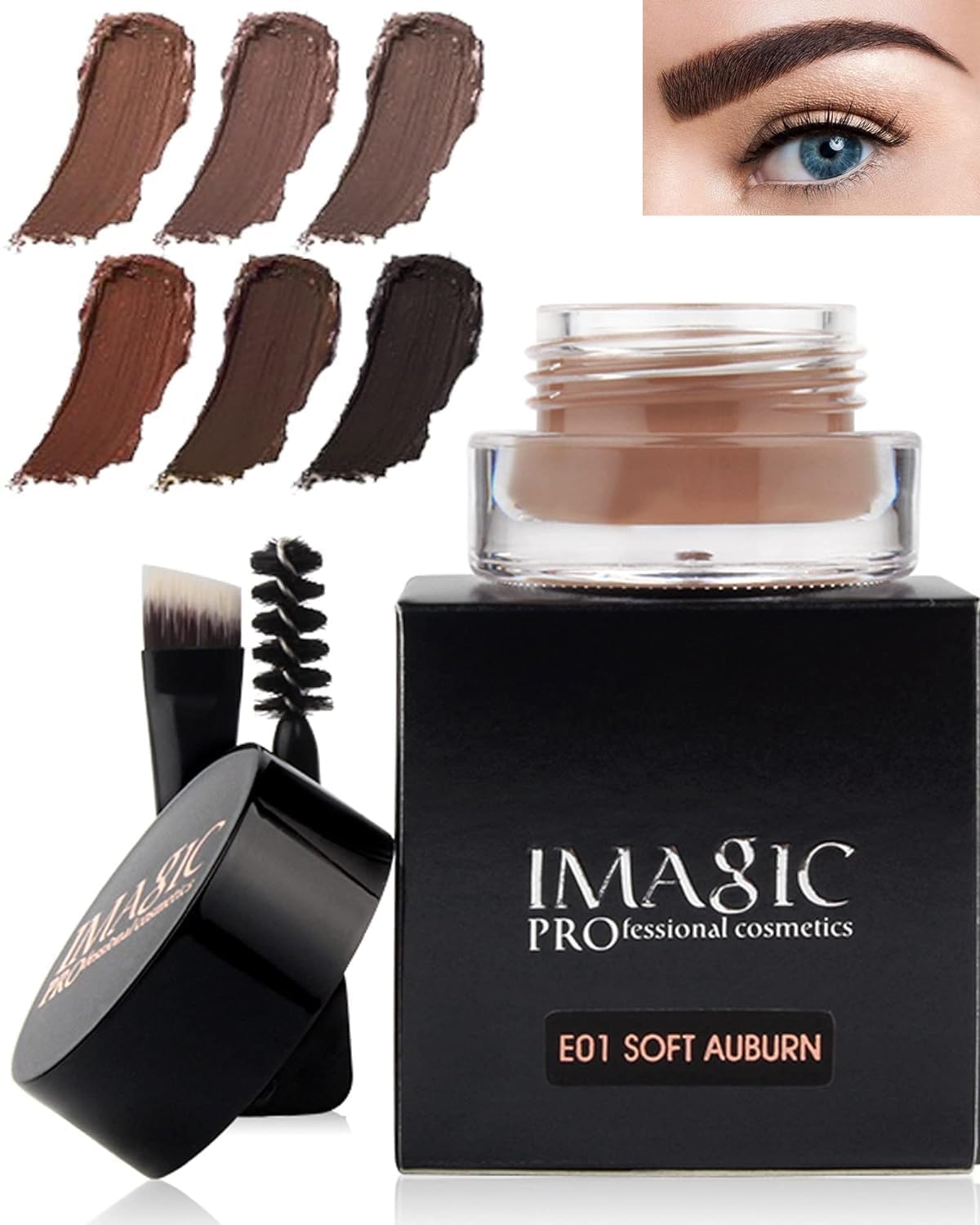 COSLUXE IMAGIC Eyebrow Gel Brow Pomade Set Waterproof, Tinted Brow Cream with Brush, High-pigmented 24 Hour Wear, Longlast...