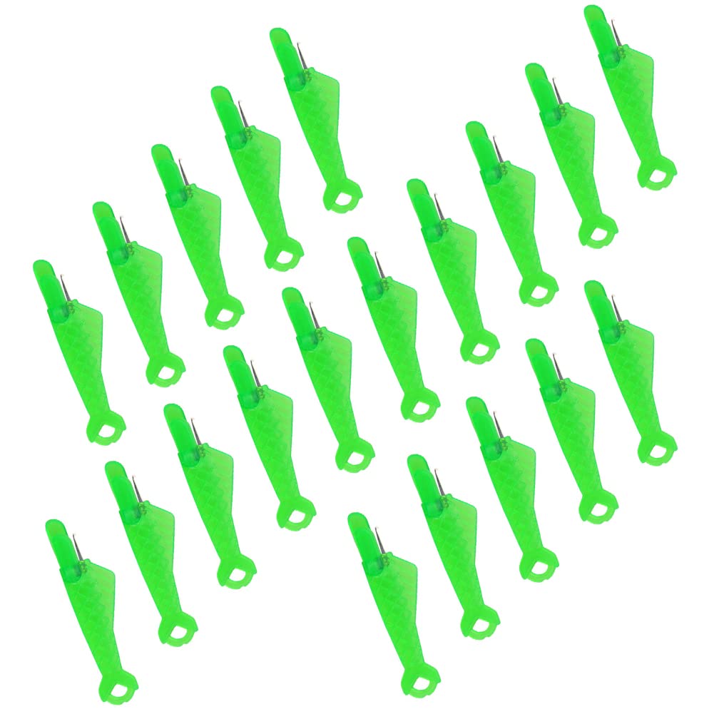 Surakey 20 Pcs Sewing Machine Needle Inserters Threader Fish Type Quick Sewing Threader Embroidery Floss Automatic Hand Sewing Craft DIY Tool Embroidery Floss Sewing Wire Loop, Green