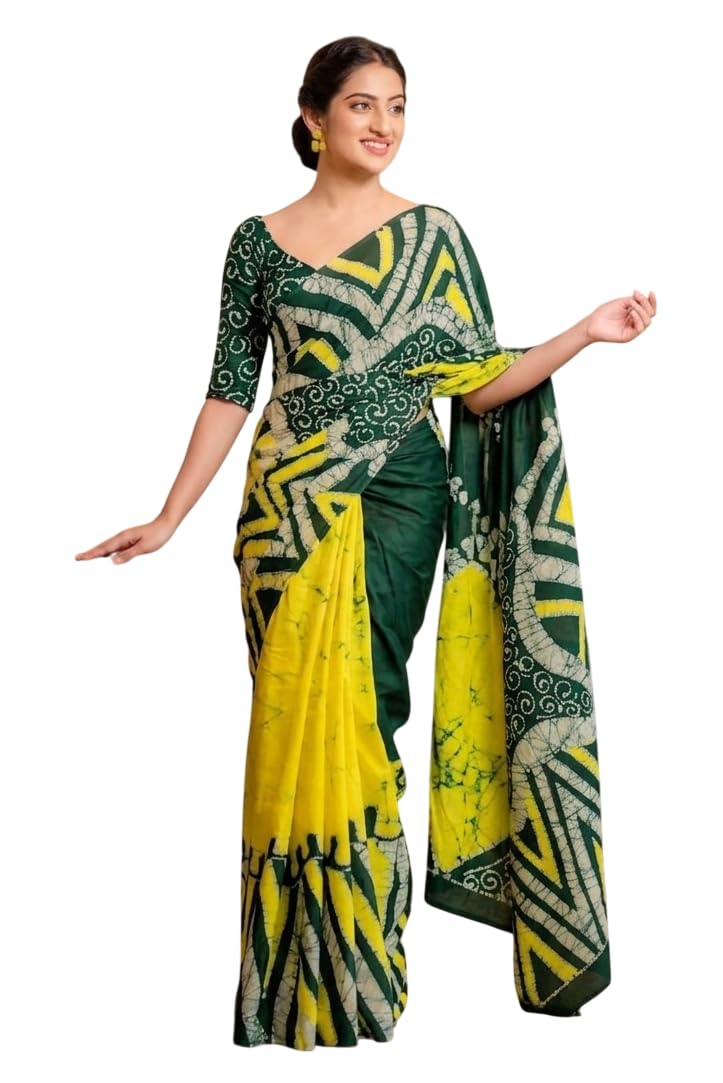 Women’s Printed Designer Saree with Abstract & Traditional Pattern – Stylish Casual, Festive & Office Wear Saree with Blouse Piece | Lightweight Comfortable Ethnic Saree-image-40